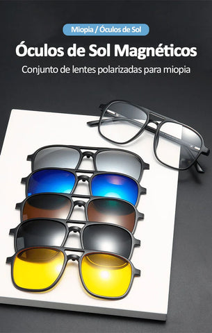 Óculos Polarizado - 6 Lentes + Estojo Grátis
