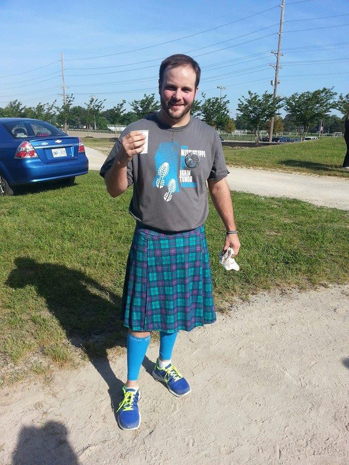 green and blue kilt