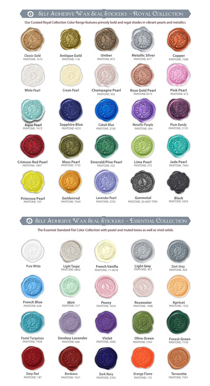 Self Adhesive Wax Seals Samples – Nostalgic Impressions