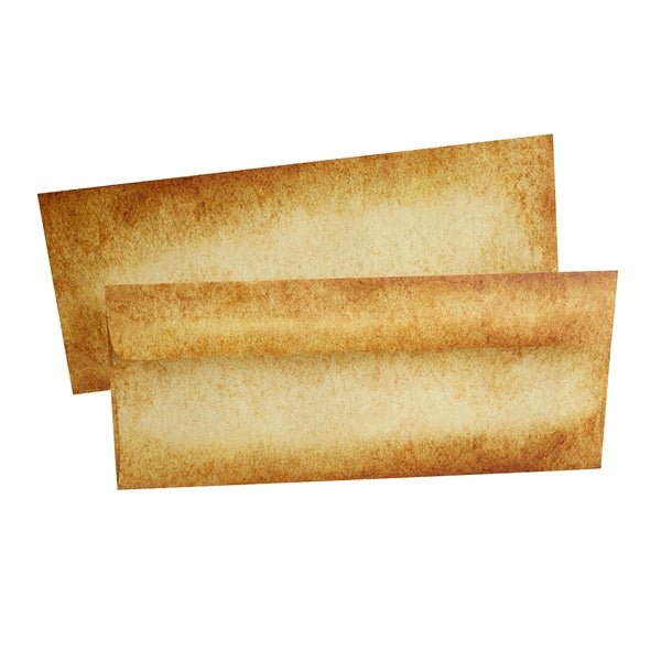 Aged Parchment Paper Note Card Set for Writing-Tent Fold-4.75x6.5-8-Pack