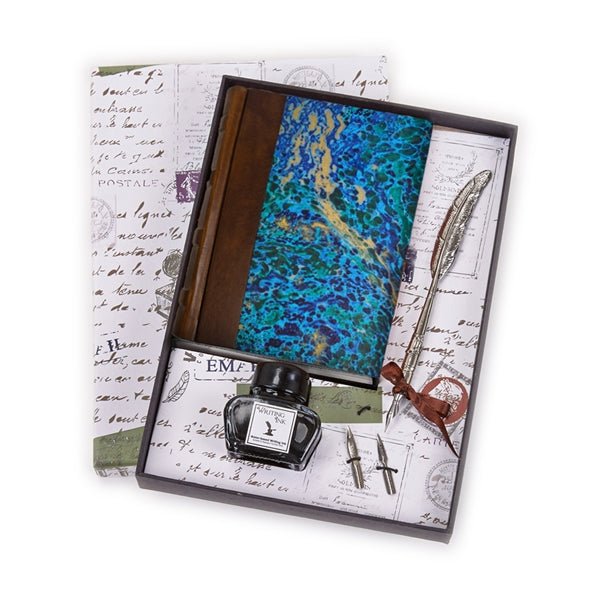 Green Glass Wax Seal & Calligraphy Pen & Ink Set – Nostalgic