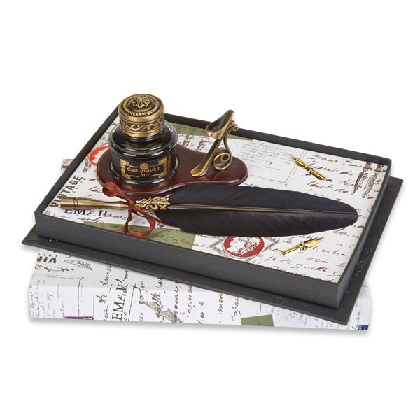 Calligraphy Dip Pen Set with Blotter, Ink and Nibs- Made in Italy