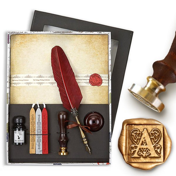 Harry Potter Gifts Wand Pen Set of 4 Stationery Supplies, Map, Stamp Kit  and Ink