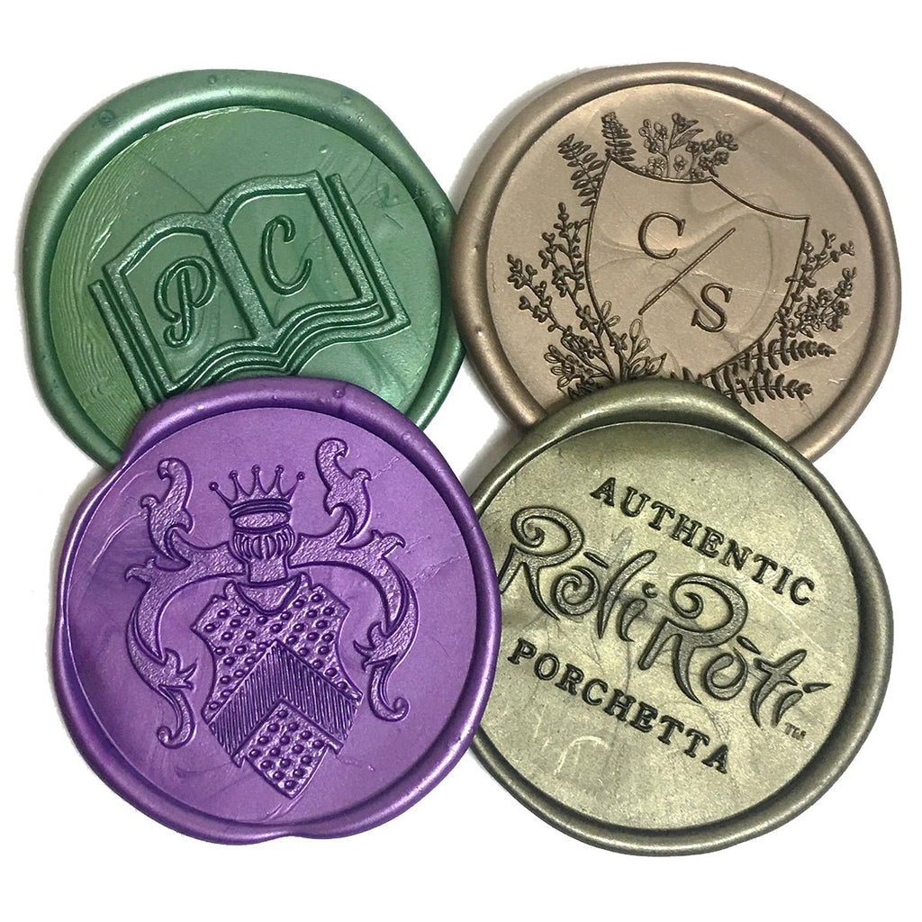 Adhesive Wax Seal Stickers with your Logo or Art-Standard Sizes 3/4, 1  and 1 1/4 Finished Size, Nostalgic Impressions