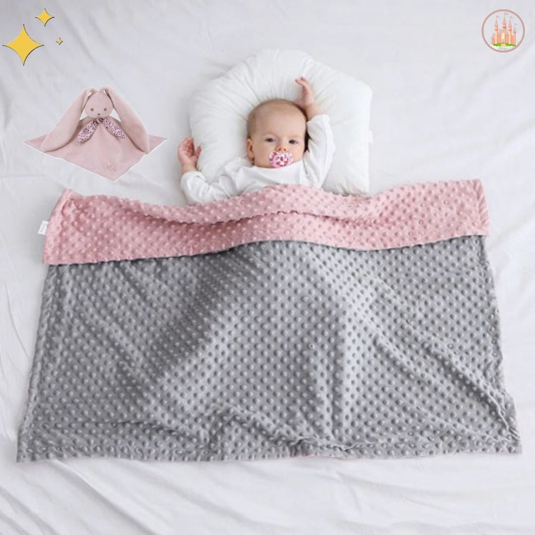 blanket élégante rose et gris