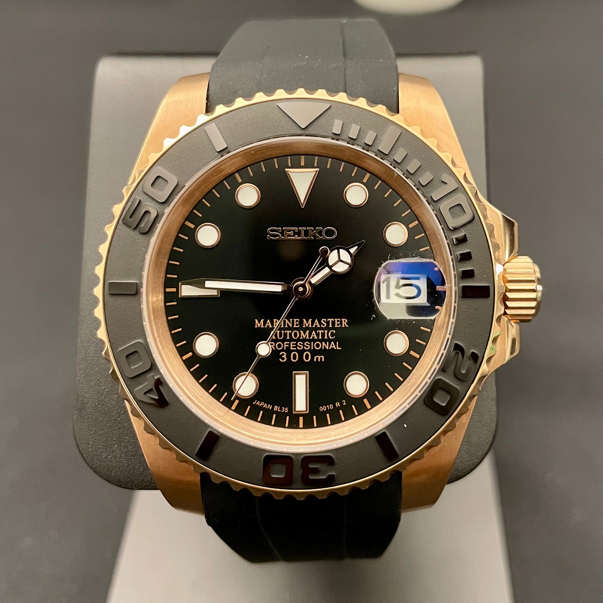 Custom Built Seiko Yachtmaster Style NH35 Rose Gold Automatic Watch – SJ  Custom Watches