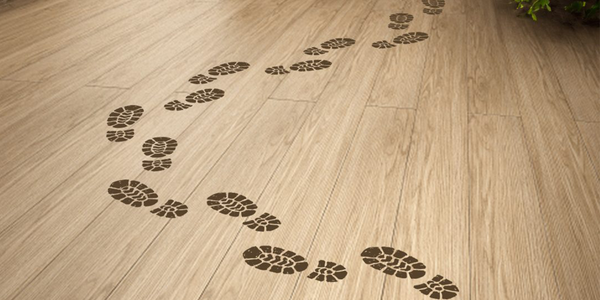 Footprints On SPC Rigid Core Vinyl Flooring