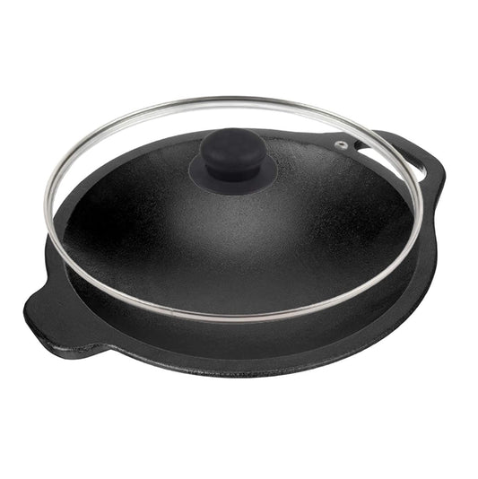 Cast Iron Appa Chatti with Lid / Appam pan For Kitchen use Pack of