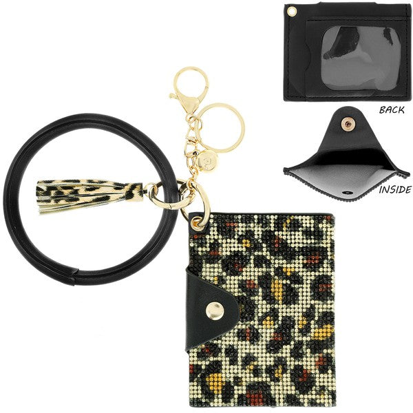 Rhinestone Wallet Wristlet and Keychain