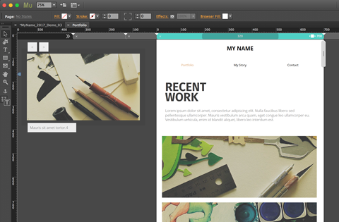 adobe muse cc 2017 horizontal scrolling