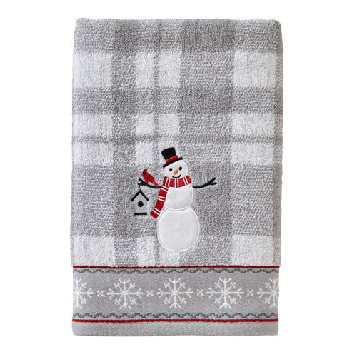 2/4pcs Christmas Hand Towels Black And White Checkered Snowman