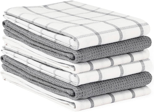 Homaxy 100% Cotton Kitchen Towels and Dishcloths Set, 12 x 12 Inches and 13  x 28