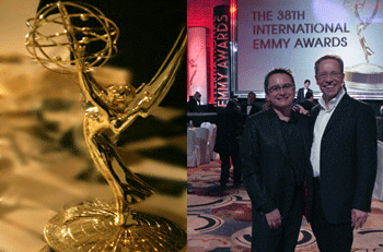 Marek Hewryk and Andrzej Lappo at the 38th International Emmy Award Show.