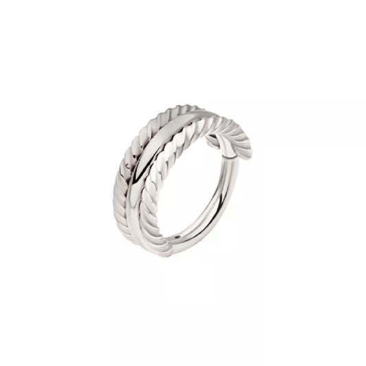 Stainless Steel Ring, Hammered Wave Texture – Riverdale Ironworks