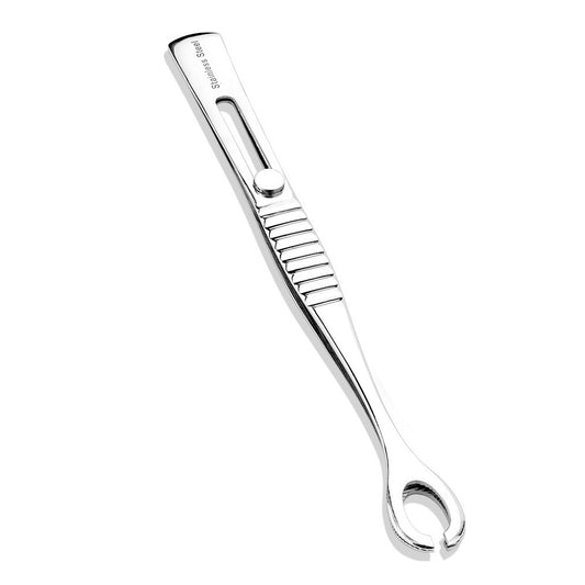 Piercing Ball Grabber Tool,Pick-Up Tool with 4 Prongs Professional Surgical  Steel Push in Syringe Type Quad Prong Small Bead Holder Grab Ball Catcher