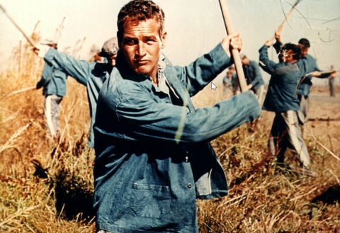  Méta : Paul Newman Luke La main froide veste combinaison de travail bleu Houblon platine inclusif non genré