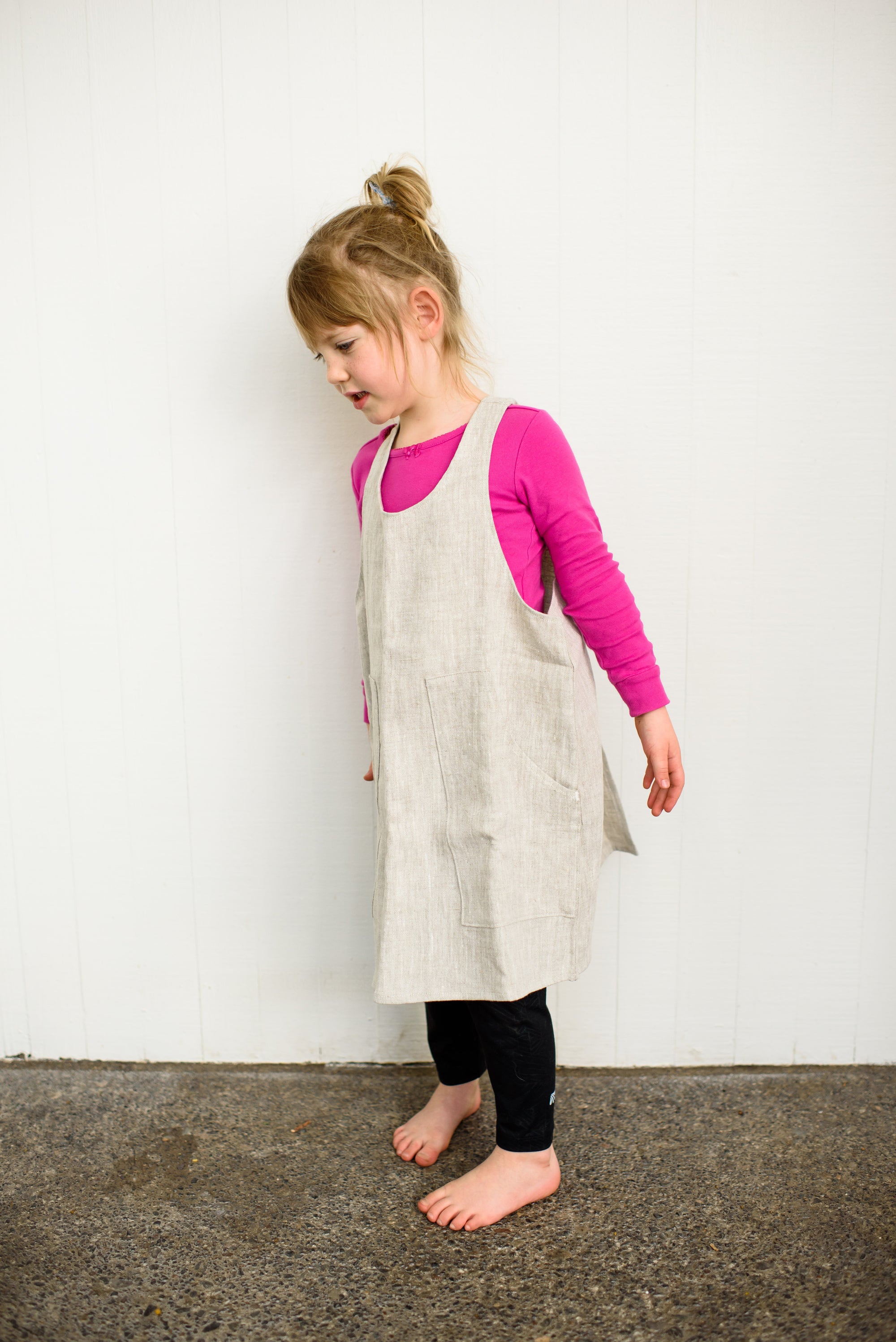 Kids Linen Cooking Apron with Pockets and Adjustable Ties - Portland Apron  Company