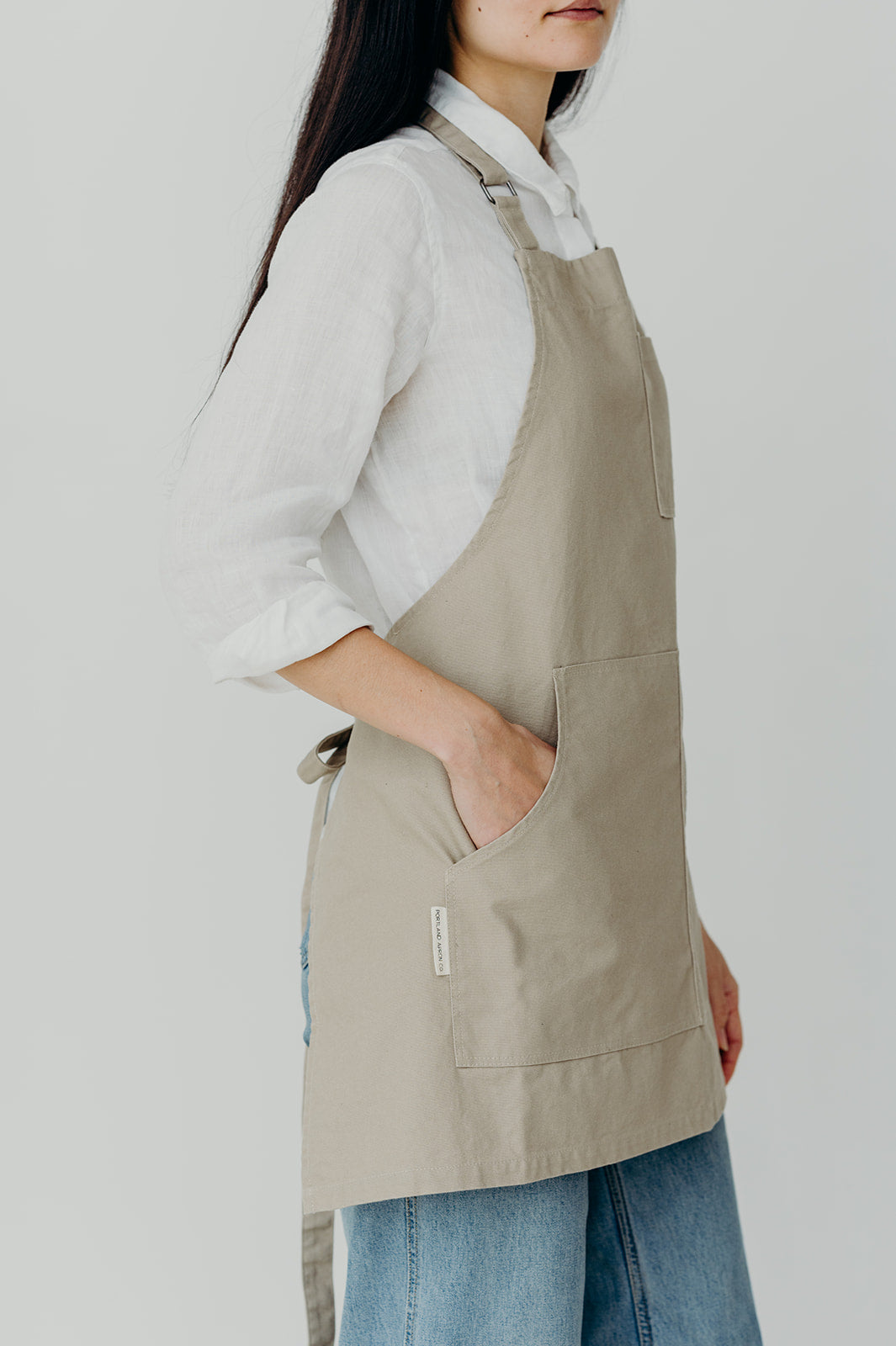 Linen Smock  Buy a Cross Back Smock Apron Online - Portland Apron Company