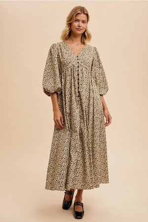 Leopard Button Down Maxi Dress - Avy+Bells