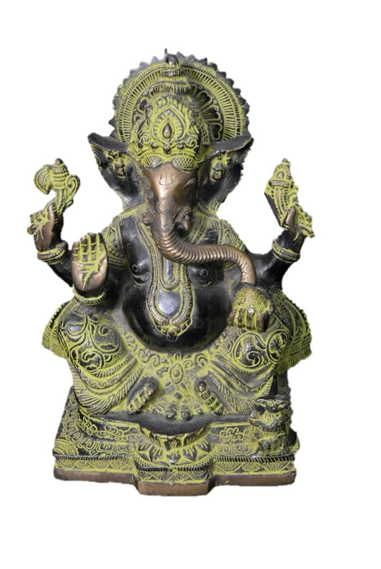 Ganesha Statue Brass Statue of Hindu God Elephant head Lord Ganesha