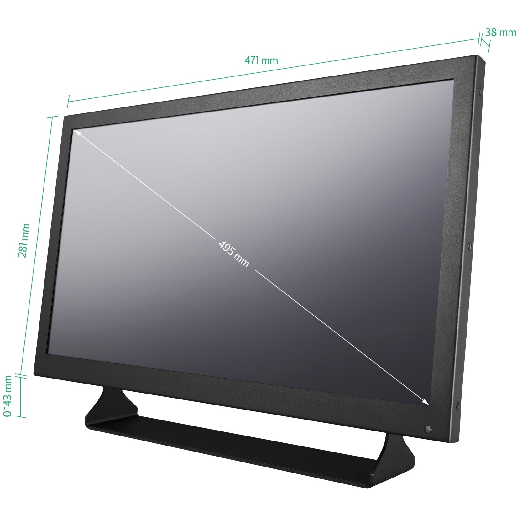 19 inch monitor in metalen behuizing –