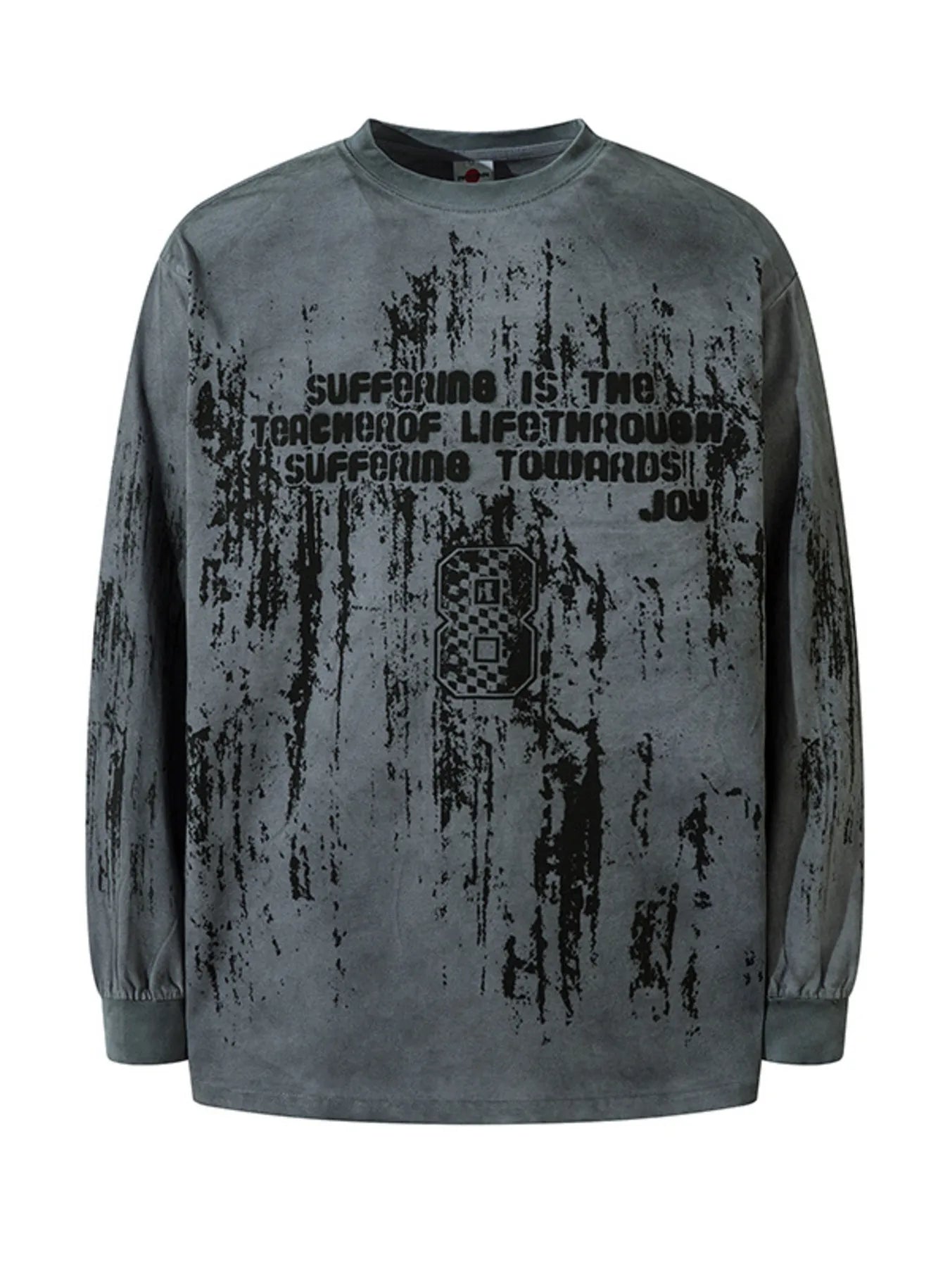 Men's Dark Letter Graphic Print Long Sleeve Sweatshirt