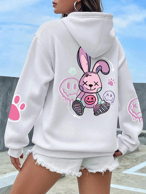 Bunny Graphic Print Oversize Streetwear Hoodies - thekcapparel
