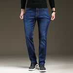 SULEE Brand 2021 New Men&#39;s Slim Elastic Jeans Fashion Business Classic Style  Jeans Denim Pants Trousers Male