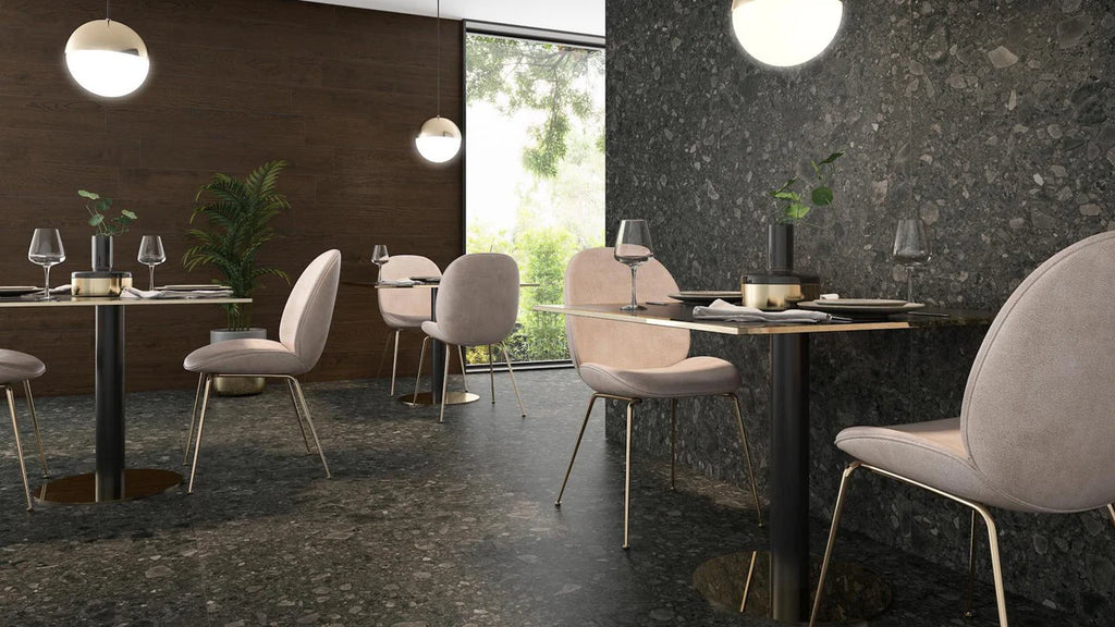 luxe terrazzolook zwart