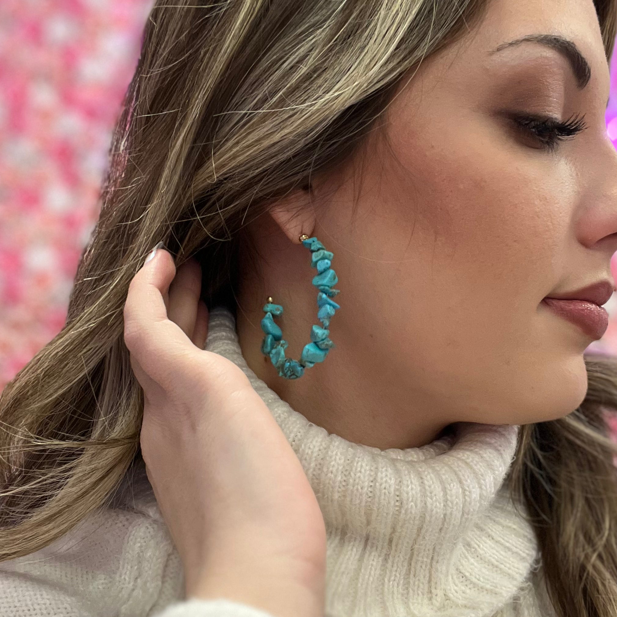 Turquoise Hoops