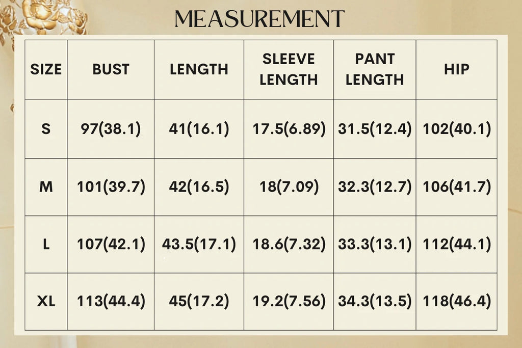 Prodcut Size Measurement data For Vintage or Classic Romantic Sleepwear Nightgowns Pajamas