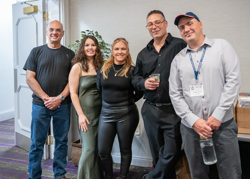 If there is company who knows how to party, it’s VPI. They threw a Casino Night shindig that was great fun. Here a group of city slickers who came to play: Paul Schkeeper (VPI), Allison Santiago, Carla Delgado (VPI), Eugene Delgado, and Thomas Artale from VPI.