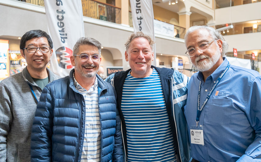 What a group! Jerry Fan (Isonic), David Solomon (Qobuz), Mark Freed (AXPONA), and Mark Conti (MC Audiotech).