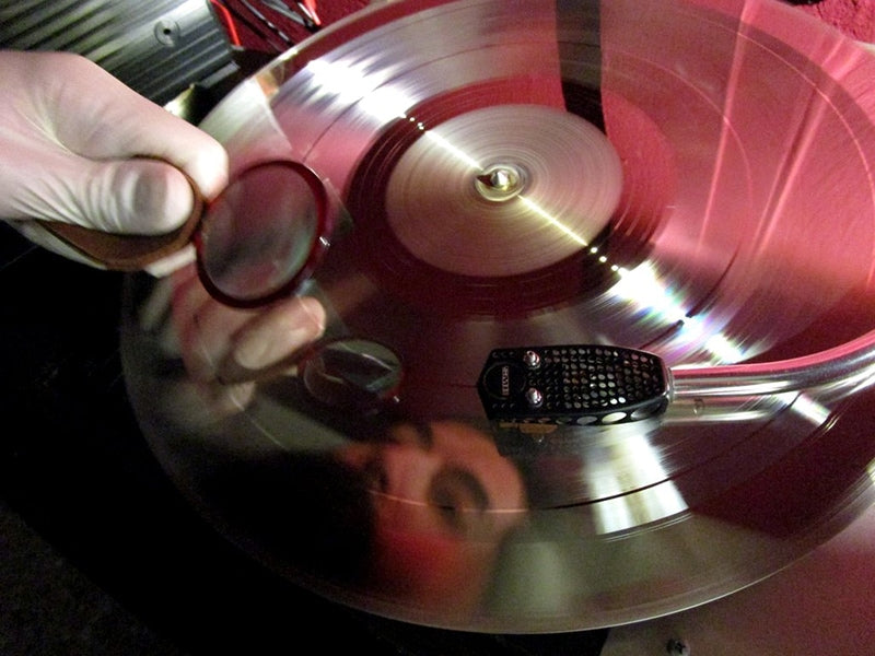 A metal mother disk. Courtesy of Agnew Analog Reference Instruments.