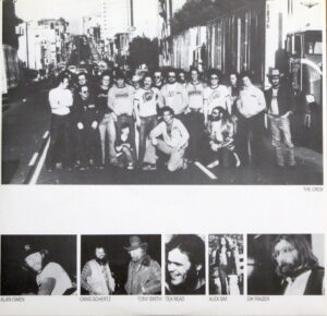 An inner sleeve of the Seconds Out album with the road crew photograph.