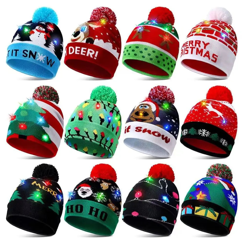 LED Christmas Unisex Knitted Beanie