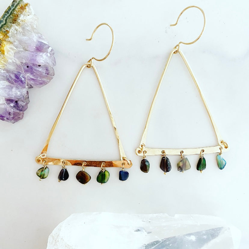 Black Opal Rain Earrings