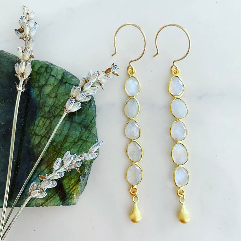 Moonstone Bar Earrings