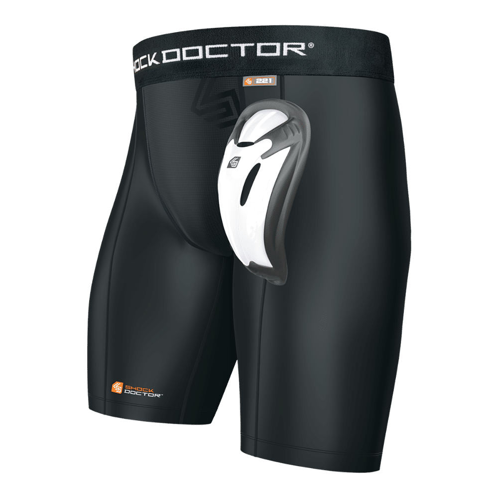 SHOCK DOCTOR 254 ULTRA DOUBLE COMPRESSION SHORT WITH ULTRA CARBON FLEX CUP  