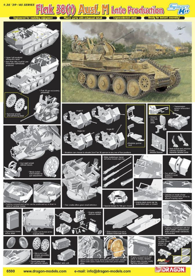 Dragon 1 35 Flak 38 T Ausf M Late Production 6590 Hq Hobbies Online