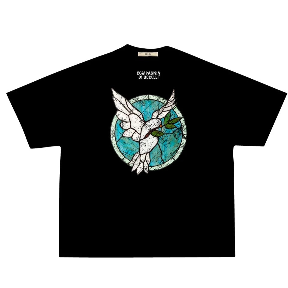 Birds "Stained Glass" Onyx Oversized Ultra Premium S/S T-Shirt
