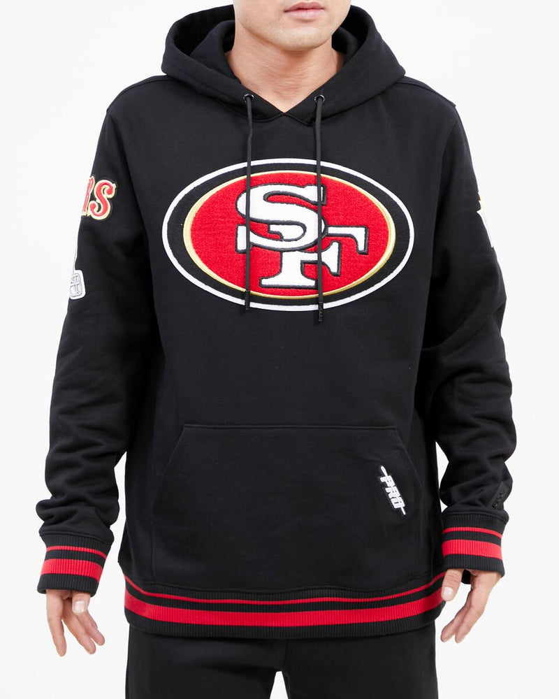 Men's San Francisco 49ers Antigua Black Victory Pullover Hoodie