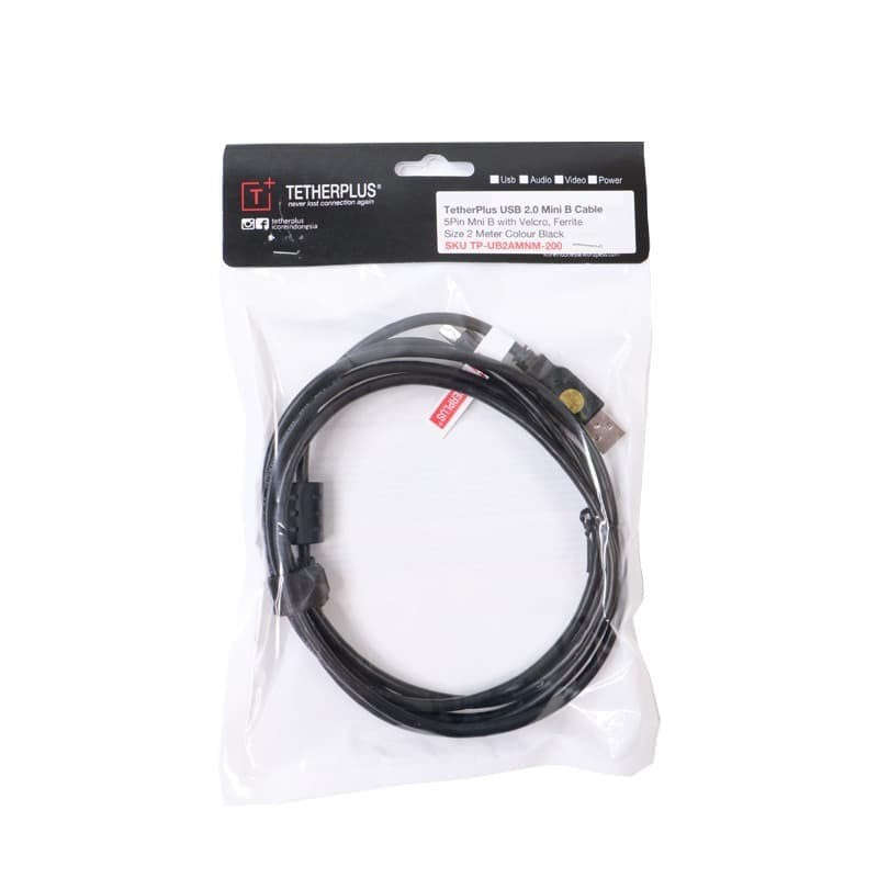 TetherPlus USB 2.0 Mini B Cable 2 Meter