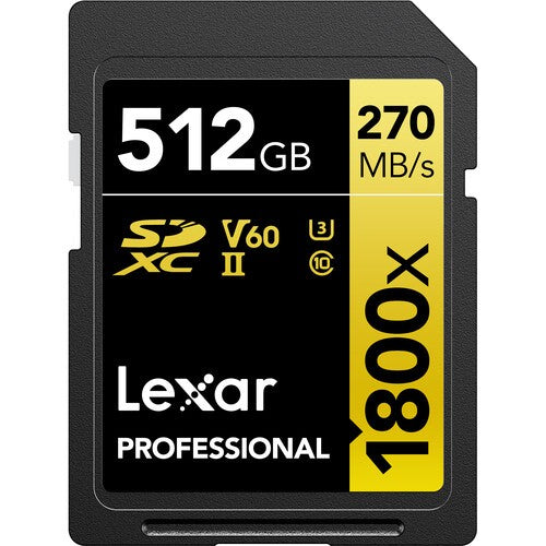 Memory SDXC Lexar Professional 512GB 1800x UHS-II