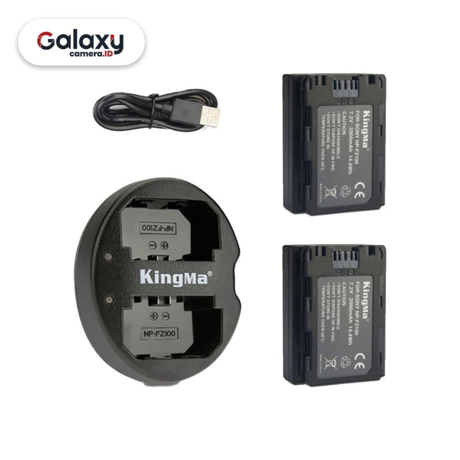 Kingma Dual Battery + Charger NP-FZ100 Baterai Kamera Sony NP FZ100
