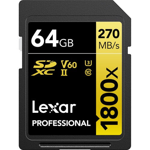 Memory SDXC Lexar Professional 64GB 1800x UHS-II
