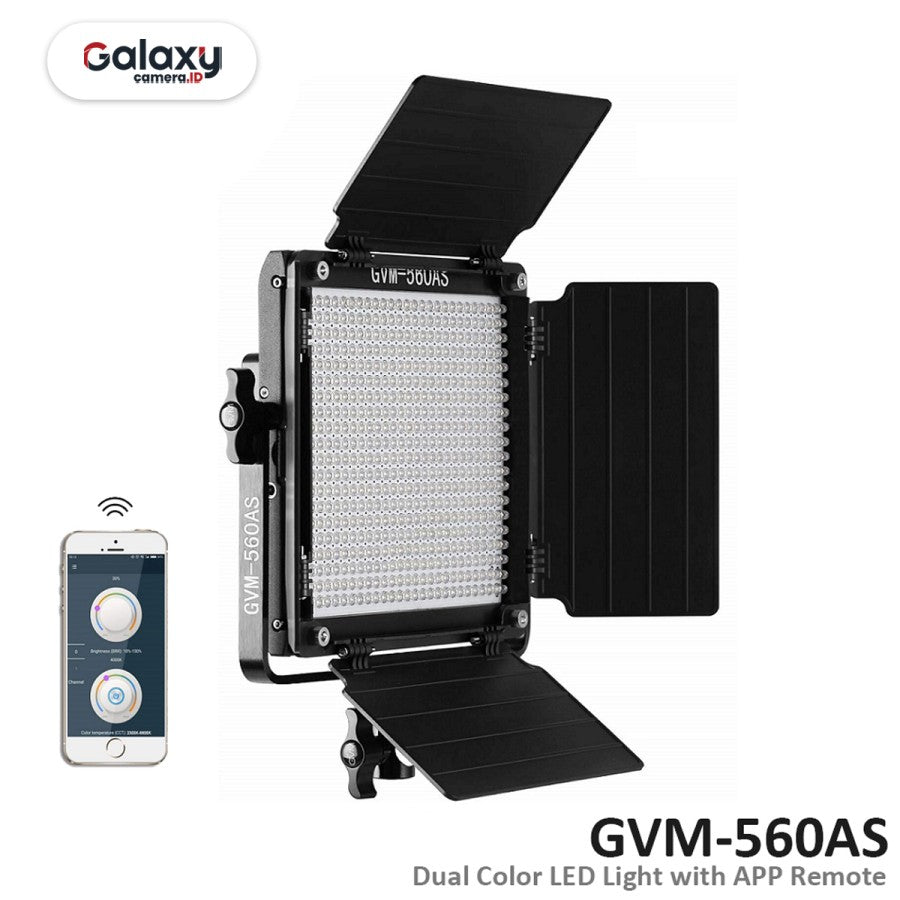 GVM GVM-560AS Bi-Color LED Panel LED Light Lampu Video LED Studio Vlog