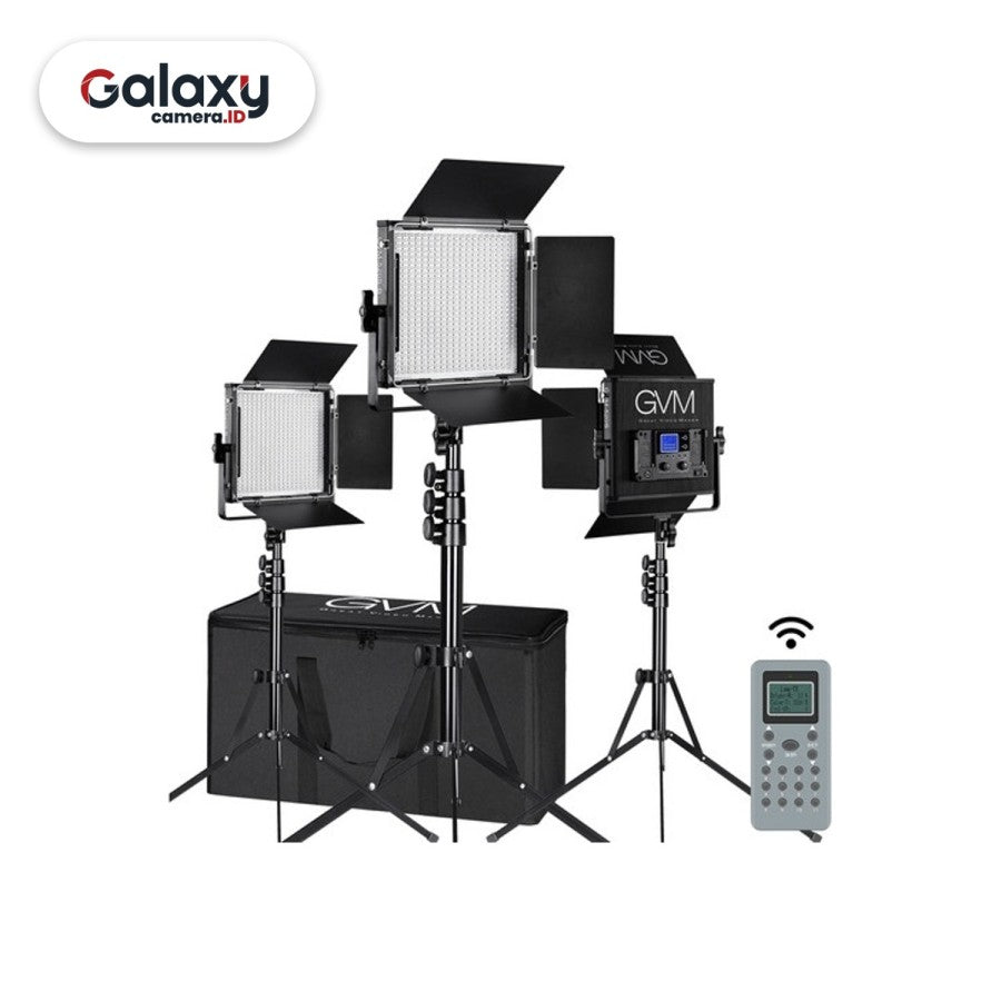 GVM 520LS-B2L 520 3 Lampu Kit Bi-Color Studio LED Video Light Resmi