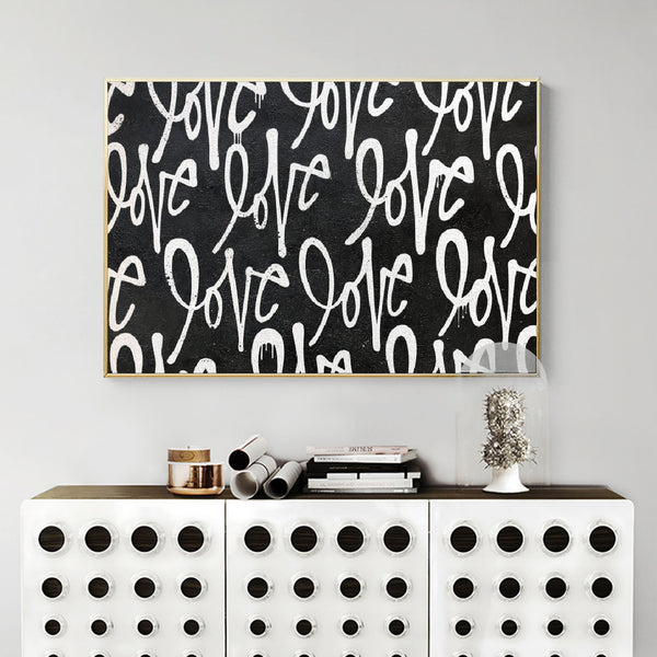 Keith Haring Artwork Heart Keith Haring Original Art Large Heart Canvas  Painting Living Room Decor