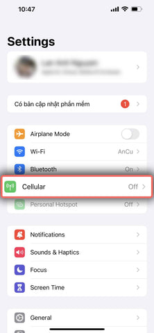 3. Tab callular or mobile data